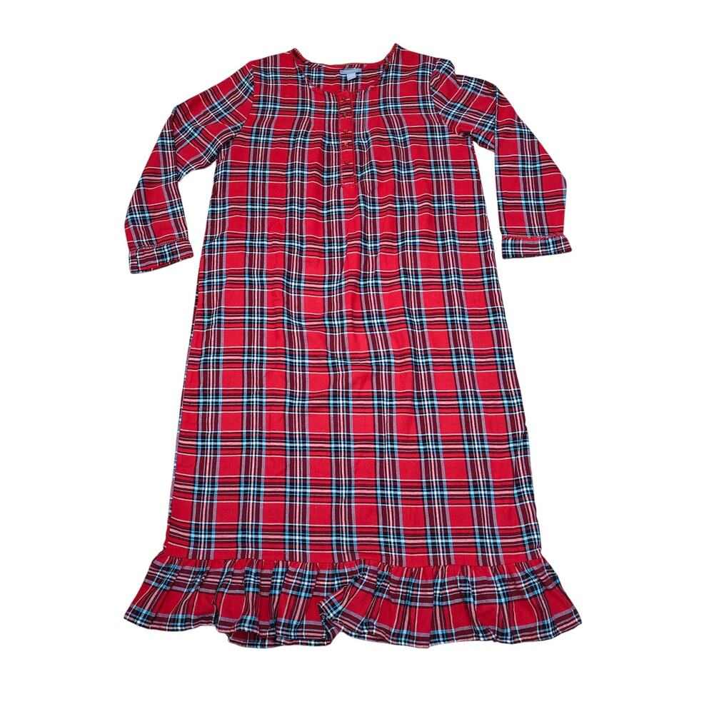 Laura Scott Plaid Flannel Nightgown Modest Womens Large